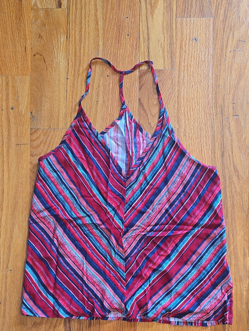 SHEIN Red Multicolor Striped Cami Top